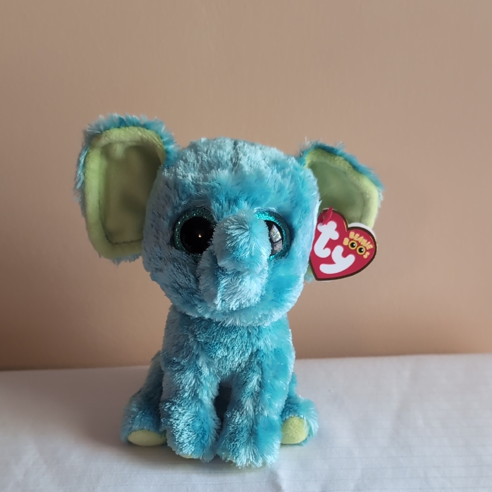 Ty Blue Elephant Trunkles Beanie Boos Plush Toy